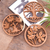 Wood relief panels, 'Three Fates' (set of 3) - Nature-Themed Wood Relief Panels from Bali (Set of 3) (image 2) thumbail