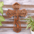 Wood relief panel, 'Key to Happiness' - Wood Relief Panel with Tree and Cross Motif (image 2) thumbail