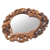 Wood mirror, 'Summer Love' - Heart-Shaped Suar Wood Wall Mirror (image 2b) thumbail