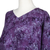 Batik rayon blouse, 'Night Lily' - Hand-Stamped Batik Rayon Blouse with Floral Motif (image 2e) thumbail