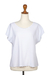 Embroidered top, 'Timeless in White' - Embroidered Rayon Blouse from Bali thumbail