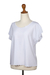 Embroidered top, 'Timeless in White' - Embroidered Rayon Blouse from Bali (image 2d) thumbail