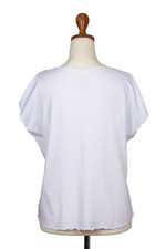 Embroidered top, 'Timeless in White' - Embroidered Rayon Blouse from Bali