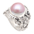 Anillo de cóctel con perlas cultivadas - Anillo de cóctel de plata de ley y perla cultivada rosa