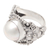 Cultured pearl cocktail ring, 'Soft Glow in Grey' - Cultured Pearl and Sterling Silver Cocktail Ring from Bali (image 2d) thumbail