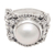 Cultured pearl cocktail ring, 'Soft Glow in Grey' - Cultured Pearl and Sterling Silver Cocktail Ring from Bali (image 2e) thumbail