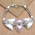 Multi-gemstone pendant bracelet, 'Winged Romance' - Pink Cultured Pearl Pendant Bracelet with Heart Motif (image 2) thumbail
