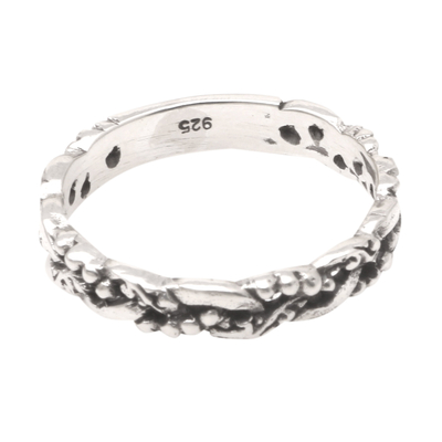 Sterling silver band ring, 'Happy Chance' - Hand Crafted Sterling Silver Band Ring