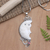 Garnet pendant necklace, 'Snowy Owl' - Artisan Crafted Sterling Silver Necklace with Garnet (image 2b) thumbail
