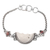 Garnet pendant bracelet, 'Snowy Owl' - Balinese Sterling Silver Pendant Bracelet thumbail