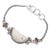 Garnet pendant bracelet, 'Snowy Owl' - Balinese Sterling Silver Pendant Bracelet (image 2b) thumbail