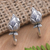 Sterling silver drop earrings, 'Shy Flowers' - Hand Crafted Sterling Silver Floral Drop Earrings