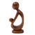 estatuilla de madera - Estatuilla de madera de suar padre e hijo de Bali