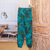 Rayon batik pants, 'Forest Canopy' - Hand-Stamped Turquoise Batik Rayon Jogger Pants