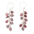 Garnet dangle earrings, 'Wine and Roses' - Artisan Crafted Garnet Earrings thumbail