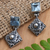 Blue topaz dangle earrings, 'Dragonfly Fun' - Artisan Crafted Blue Topaz Earrings