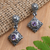 Amethyst dangle earrings, 'Dragonfly Antics' - Handcrafted Amethyst Earrings from Bali
