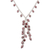 Garnet Y-necklace, 'Wine and Roses' - Y-Necklace with Garnet Chips