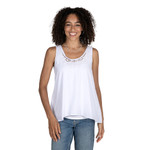 Embroidered sleeveless blouse, 'Bouquet of Flowers' - Hand-Embroidered Sleeveless Rayon Top from Bali