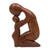 Wood statuette, 'Lucky Daughter' - Hand Carved Mother and Child Wood Statuette (image 2b) thumbail