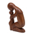 Wood statuette, 'Lucky Daughter' - Hand Carved Mother and Child Wood Statuette (image 2c) thumbail