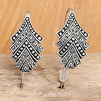 Artisan Crafted Sterling Silver Drop Earrings,'Pages of Love'