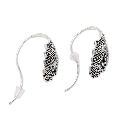 Sterling silver drop earrings, 'Pages of Love' - Artisan Crafted Sterling Silver Drop Earrings