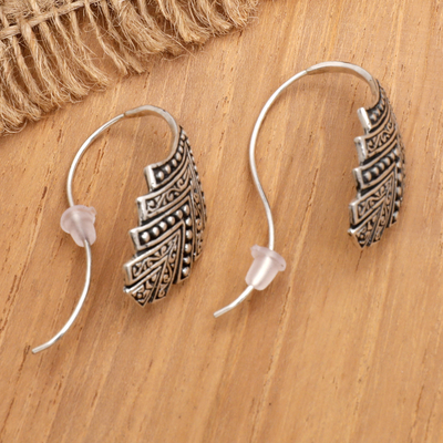 Sterling silver drop earrings, 'Pages of Love' - Artisan Crafted Sterling Silver Drop Earrings