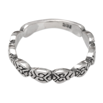 Sterling silver band ring, 'Honest Truth' - Handcrafted Sterling Silver Band Ring from Bali