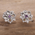 Amethyst stud earrings, 'Twin Chakra' - Hand Made Amethyst Stud Earrings with Chakra Motif (image 2) thumbail