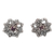Amethyst stud earrings, 'Twin Chakra' - Hand Made Amethyst Stud Earrings with Chakra Motif thumbail