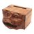 Wood phone speaker, 'Sing Your Life' - Hand Carved Wood Phone Speakers with Pig Motif