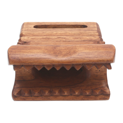 Altavoz de teléfono de madera - Altavoces de teléfono de madera tallada a mano de Bali