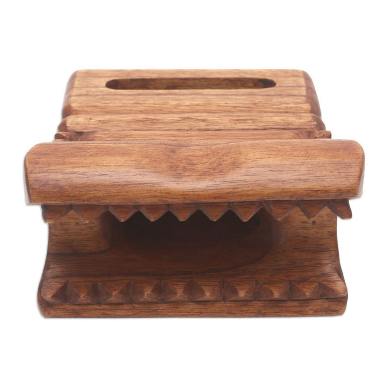 Hand Carved Wood Phone Speakers from Bali - Echo Within | NOVICA Canada
