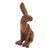 Wood statuette, 'See the Enemy' - Hand Made Suar Wood Statuette with Rabbit Motif (image 2c) thumbail