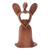 Wood statuette, 'Shining Heart' - Handcrafted Suar Wood Angel Statuette thumbail