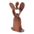 Wood statuette, 'Shining Heart' - Handcrafted Suar Wood Angel Statuette (image 2b) thumbail
