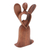 Wood statuette, 'Shining Heart' - Handcrafted Suar Wood Angel Statuette (image 2c) thumbail