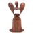 Wood statuette, 'Shining Heart' - Handcrafted Suar Wood Angel Statuette
