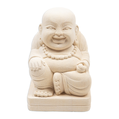Handmade Sandstone Statuette with Buddha Motif