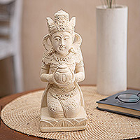Sandstone statuette, 'Goddess of Rice' - Hand Crafted Sandstone Goddess Statuette