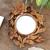 Wood wall mirror, 'Morning Blossom' - Handcrafted Floral Wood Wall Mirror from Bali