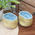 Tazas de cerámica, (par) - Tazas de té de cerámica rústica de Java (par)