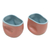 Ceramic teacups, 'Pink Squeeze' (pair) - Artisan Crafted Teacups from Java (Pair)