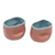 Ceramic teacups, 'Pink Squeeze' (pair) - Artisan Crafted Teacups from Java (Pair)