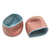 Ceramic teacups, 'Pink Squeeze' (pair) - Artisan Crafted Teacups from Java (Pair)