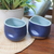 Keramik-Teetassen, (Paar) - Blaue Teetassen aus Keramik (Paar)