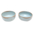 Ceramic dessert bowls, 'Blue Bounty' (pair) - Rustic Ceramic Bowls from Java (Pair)