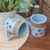 Ceramic mugs, 'Rainbow Dots' (pair) - Javanese Ceramic Mugs (Pair)