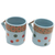 Ceramic mugs, 'Rainbow Dots' (pair) - Javanese Ceramic Mugs (Pair)